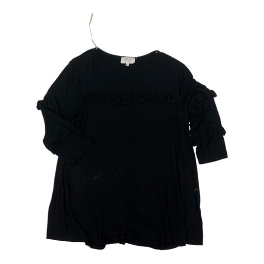 Top 3/4 Sleeve By Clothes Mentor In Black, Size:2X