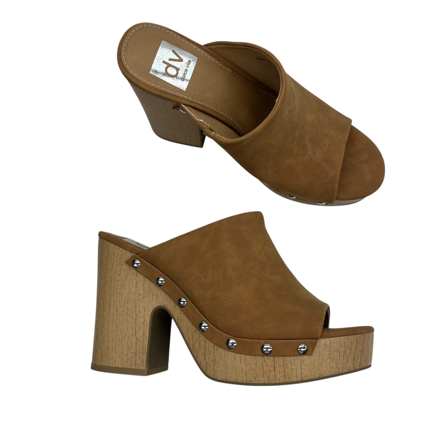 Sandals Heels Block By Dolce Vita In Brown, Size:8