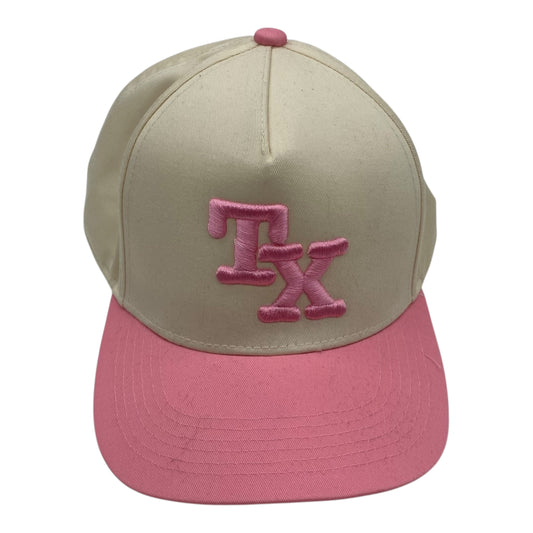 Hat Baseball Cap By Clothes Mentor In Cream & Pink