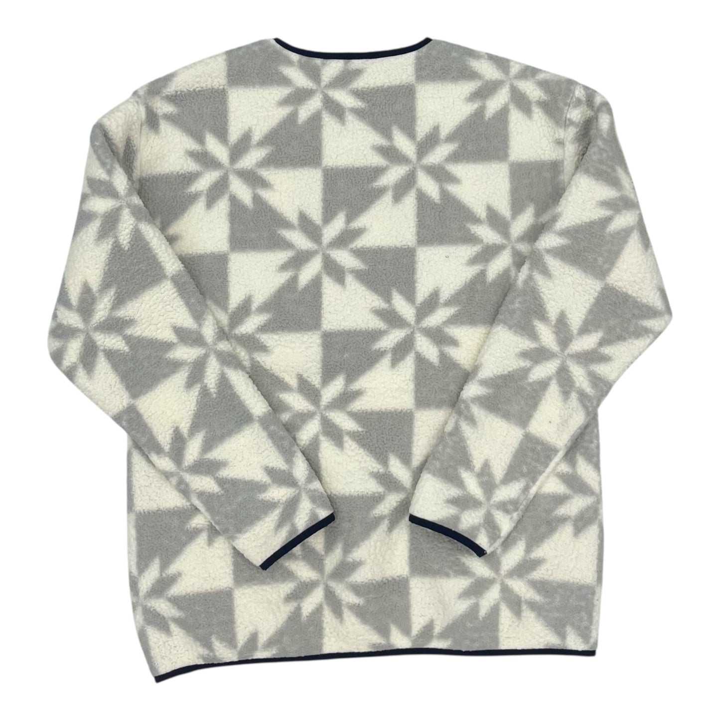 Sweatshirt Crewneck By Lands End In Cream & Grey, Size:M