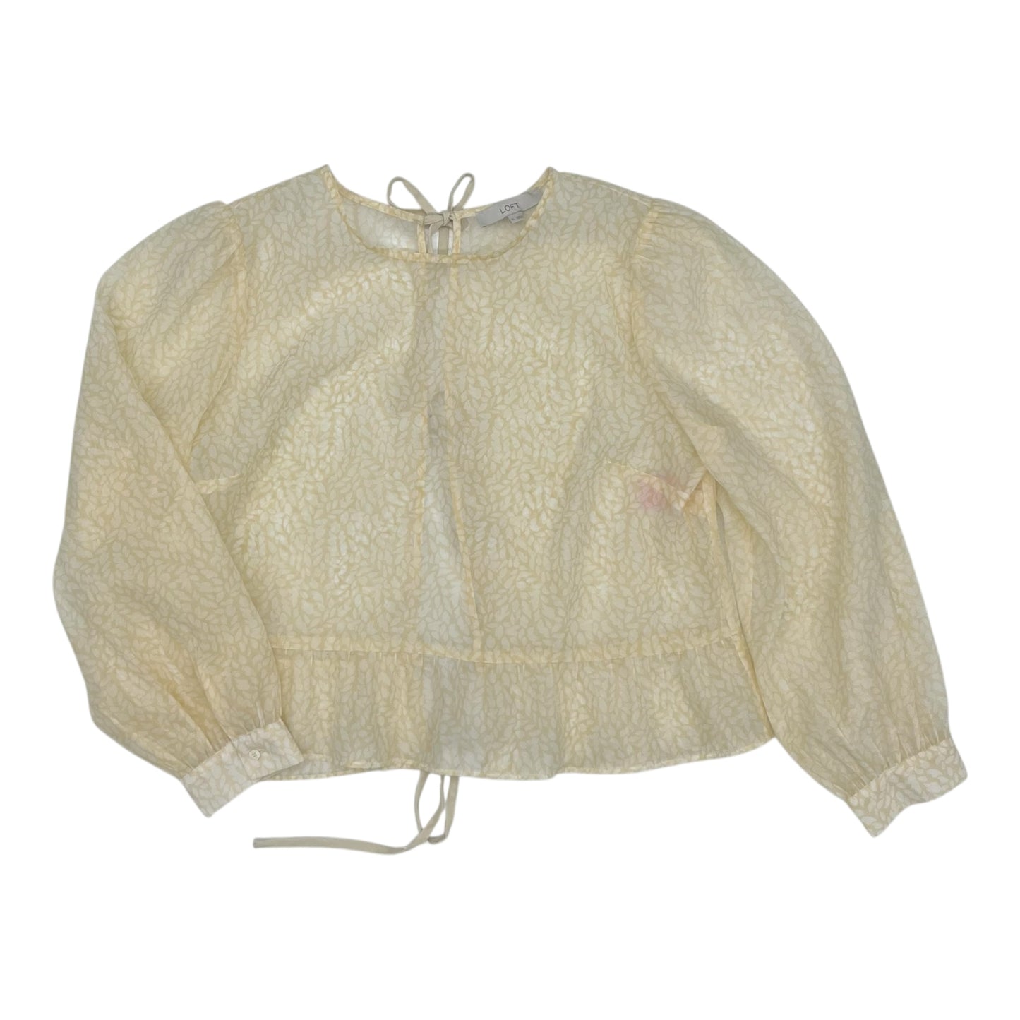 Blouse Ls By Loft In Orange, Size:Xl