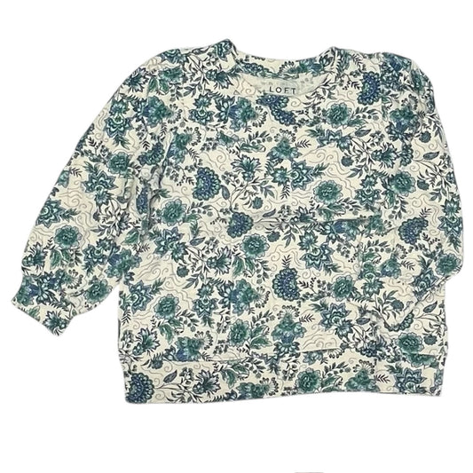 Top Ls By Loft In Cream & Green, Size:L