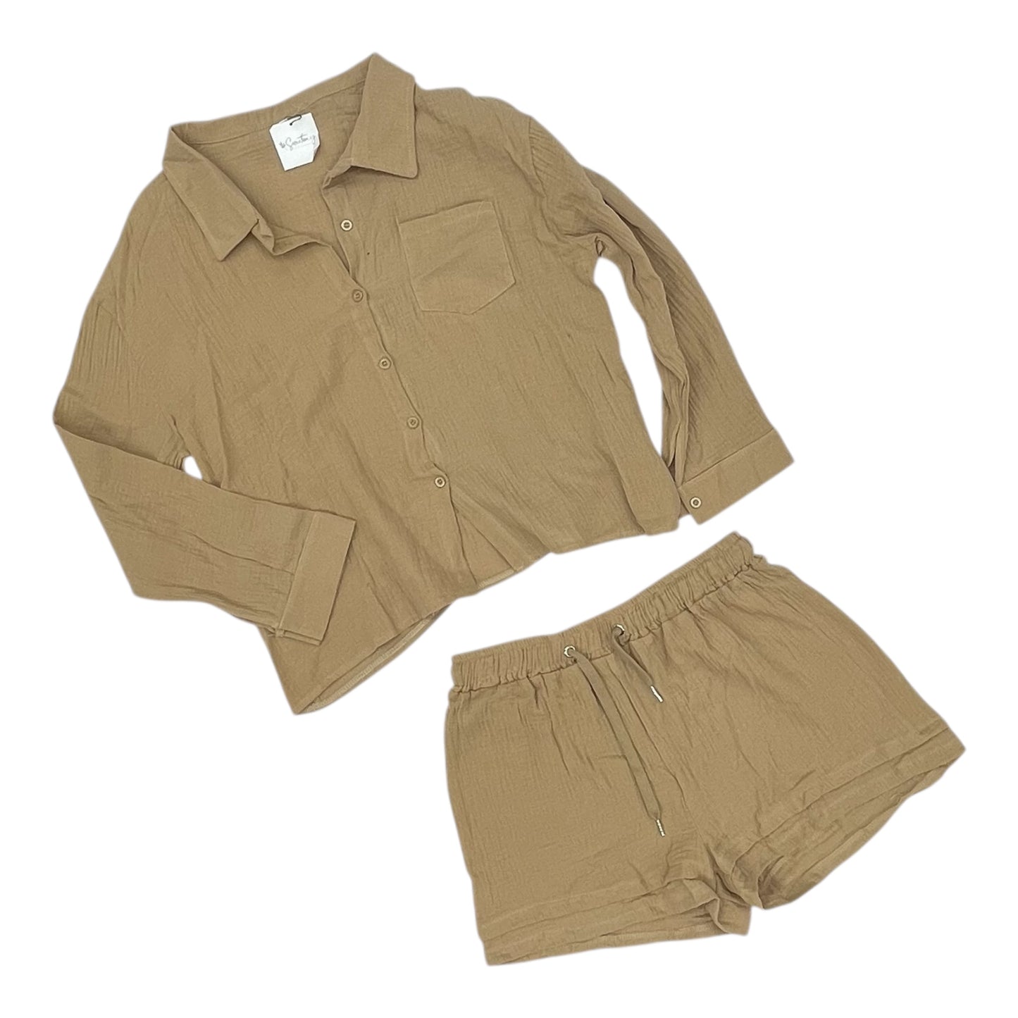 Shorts Set By Cme In Tan, Size:Xl