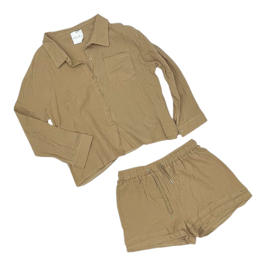 Shorts Set By Cme In Tan, Size:Xl