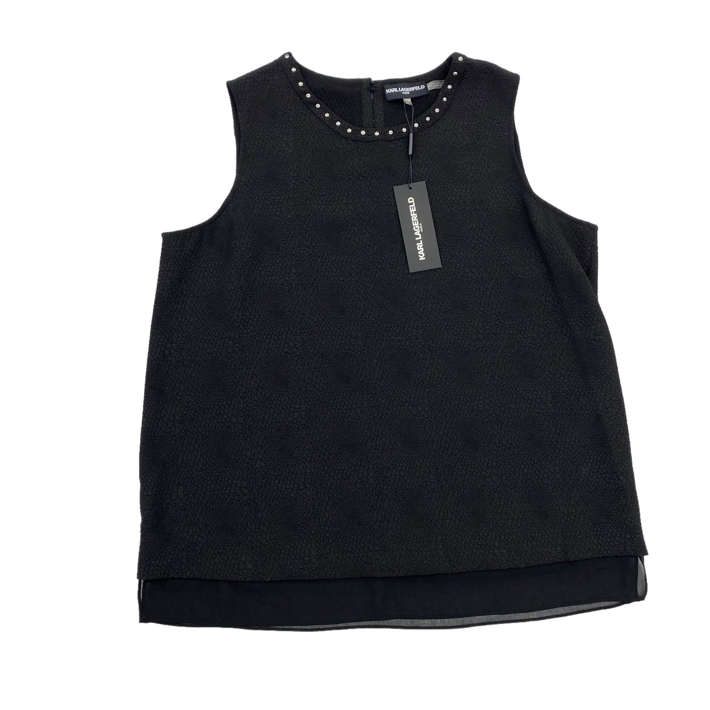 BLACK KARL LAGERFELD TOP SLEEVELESS DESIGNER, Size L