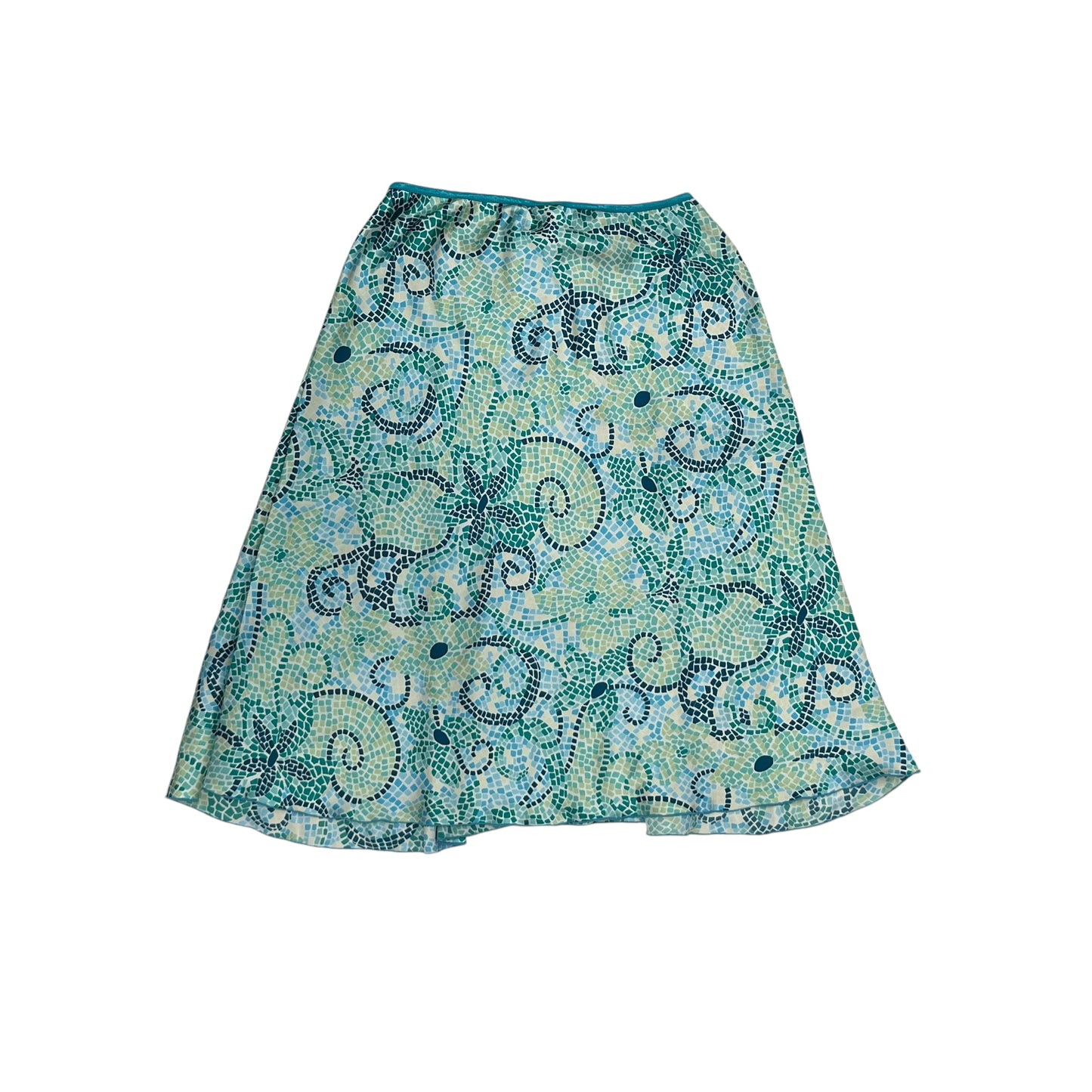 BLUE & GREEN SKIRT MIDI by WRAPPER Size:L