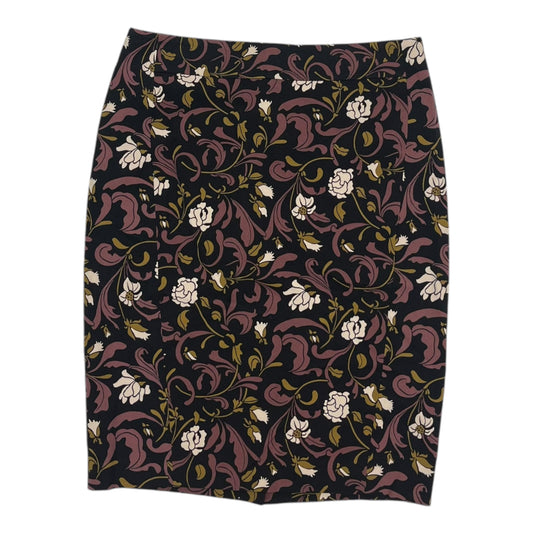 Skirt Midi By Loft In Black & Purple, Size:8