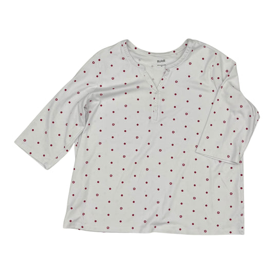 Top 3/4 Sleeve By Blair In White, Size:3X