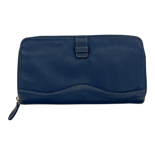 Wallet Leather By Clothes Mentor In Navy, Size:Medium