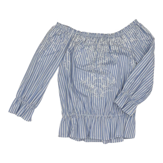 Top 3/4 Sleeve By White House Black Market In Blue & White, Size:M