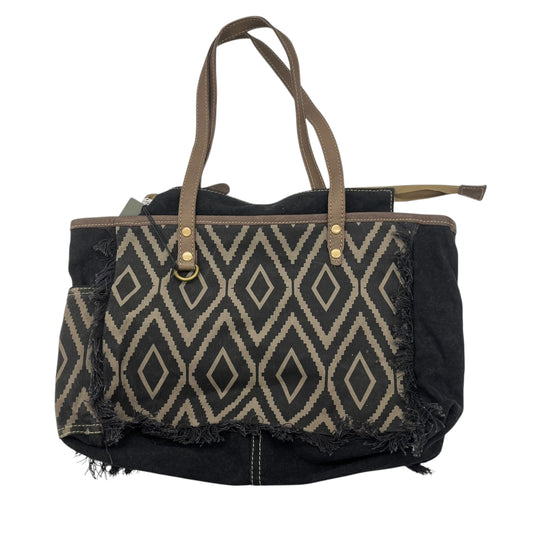 Handbag By Myra In Black & Brown, Size:Medium