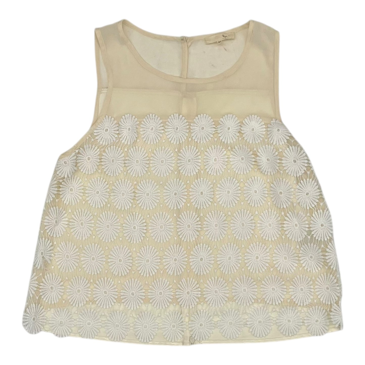 Blouse Sleeveless By Ryu In Cream, Size:M