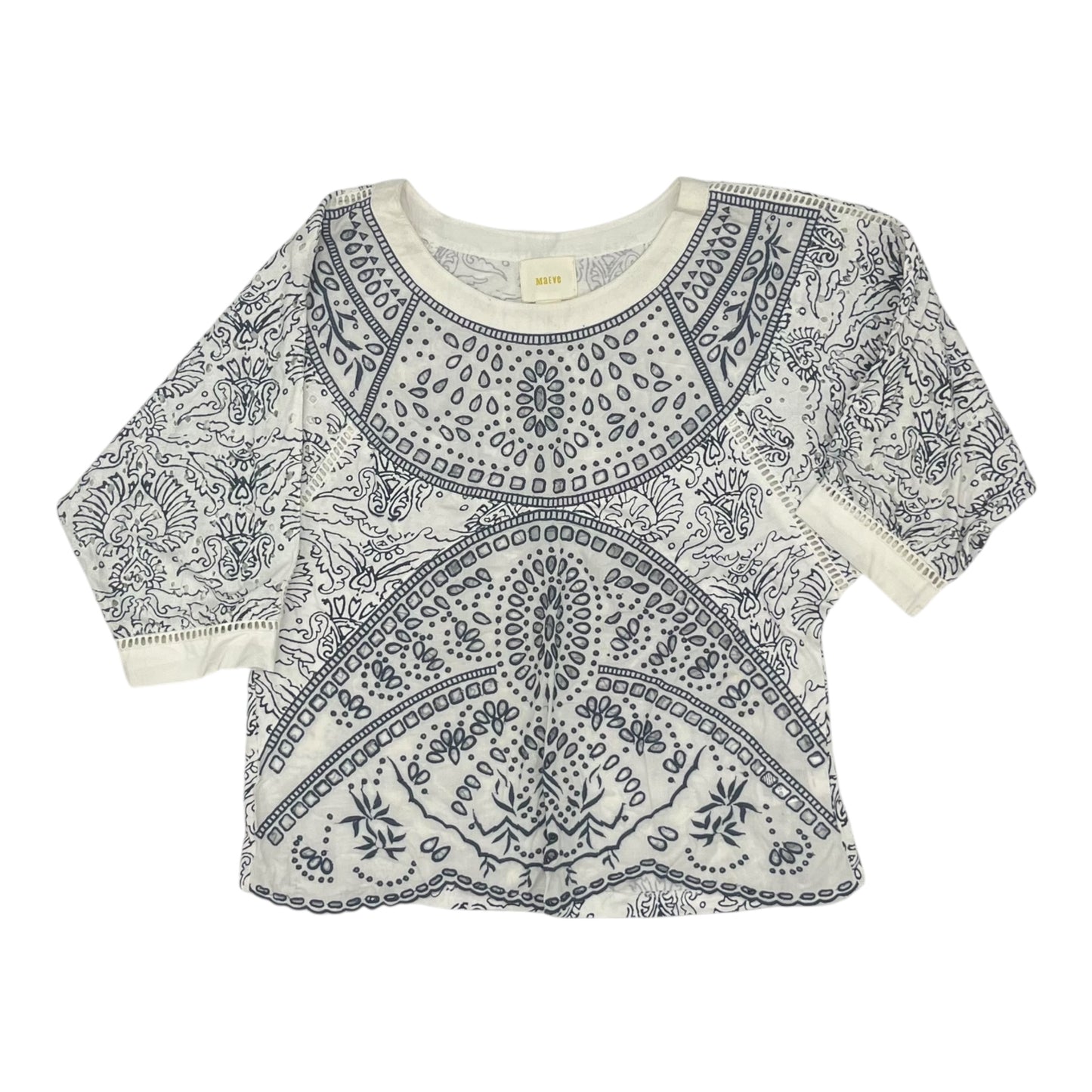 Blouse Ss By Maeve In Blue & White, Size:S