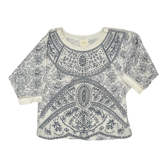 Blouse Ss By Maeve In Blue & White, Size:S