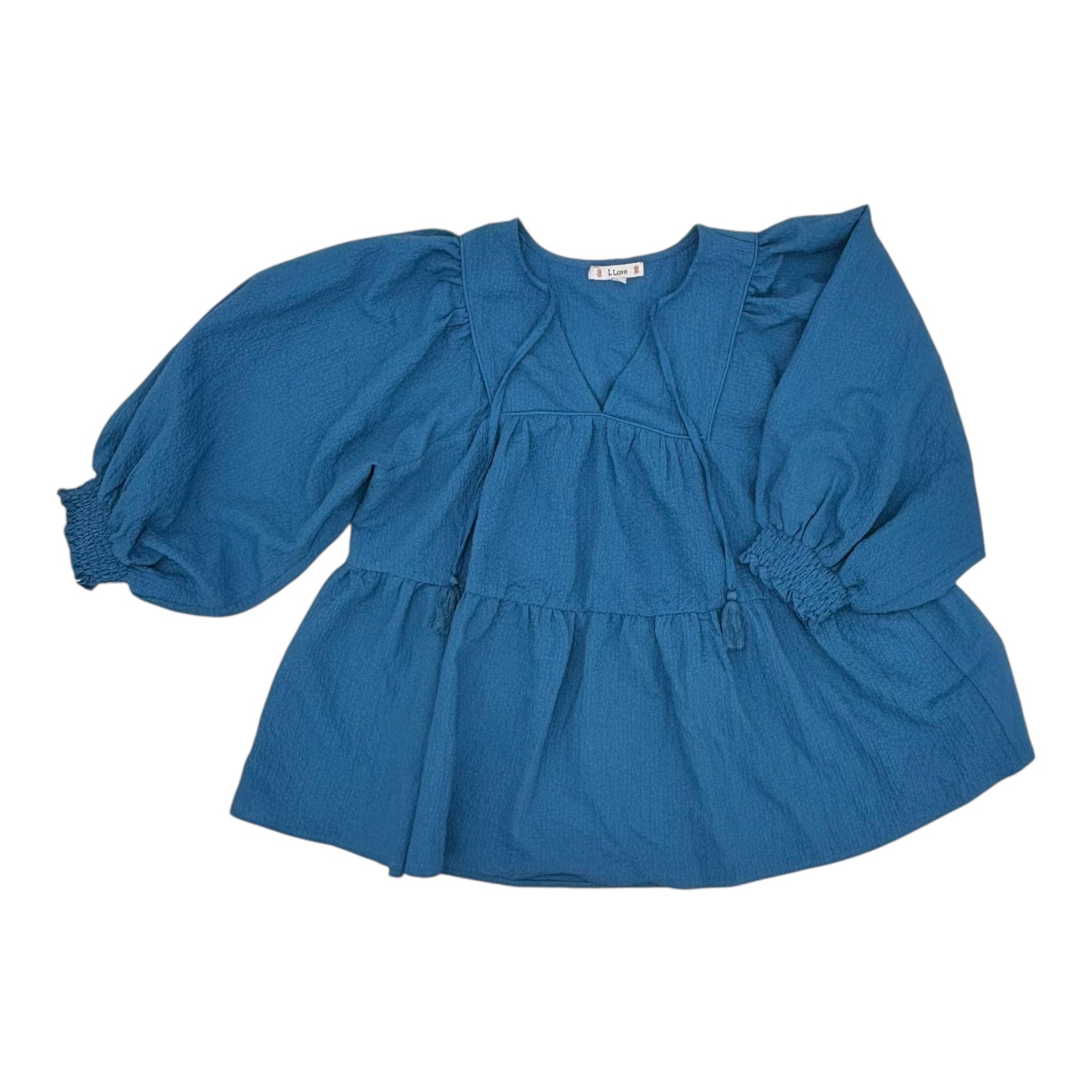 Blouse Ls By L Love In Blue, Size:L