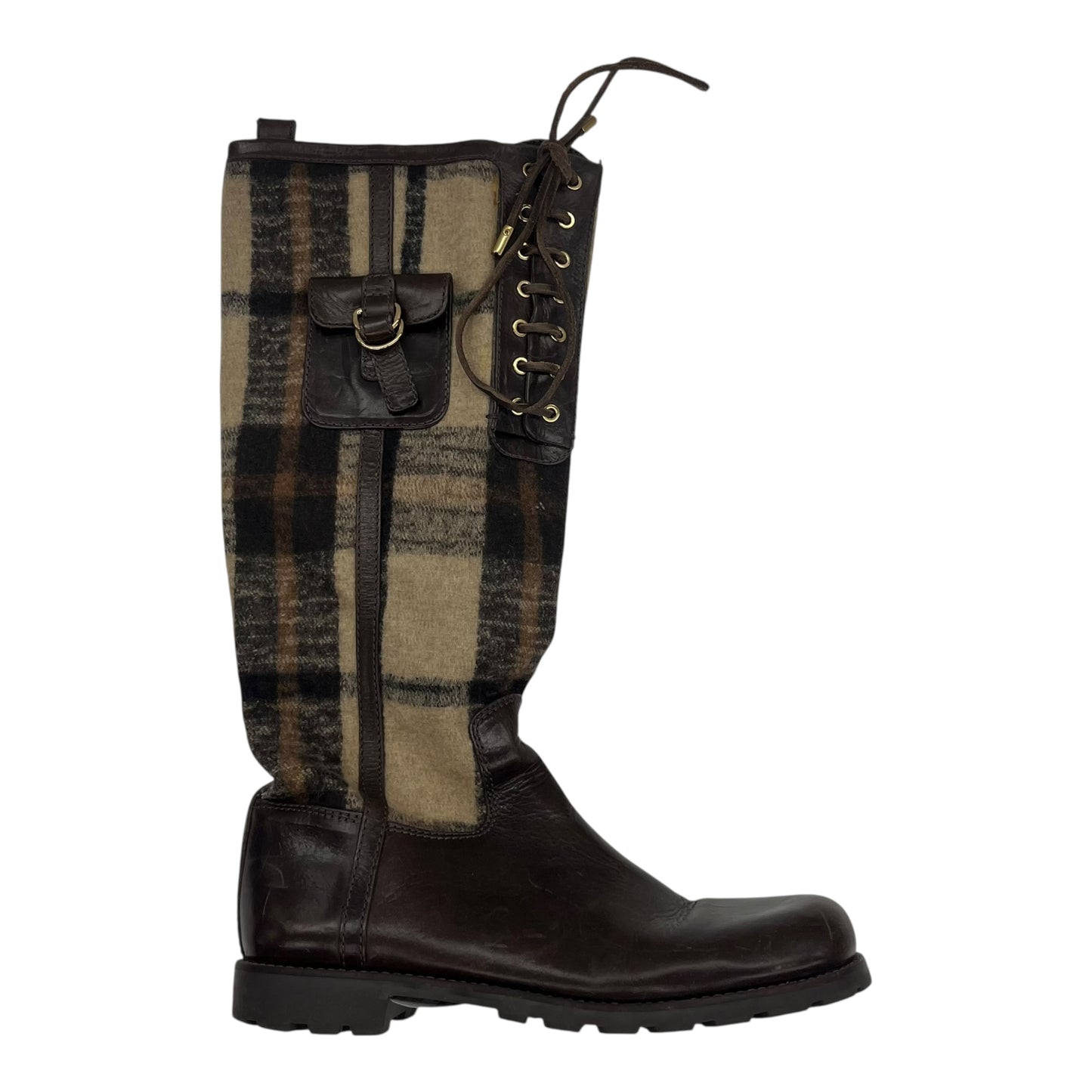 Boots Designer By Tory Burch In Brown, Size:8.5