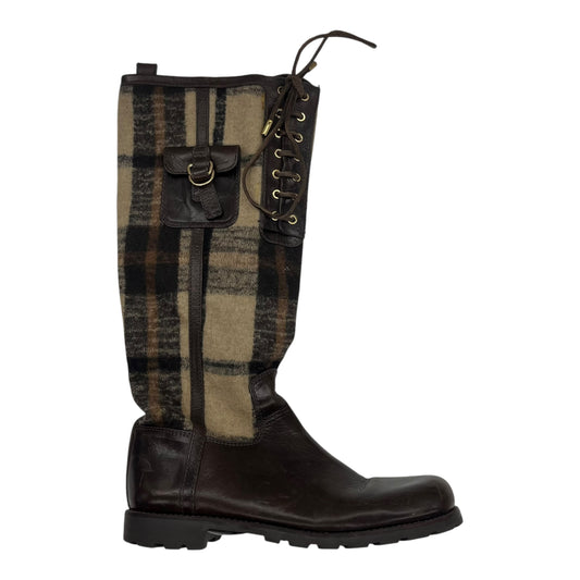 Boots Designer By Tory Burch In Brown, Size:8.5