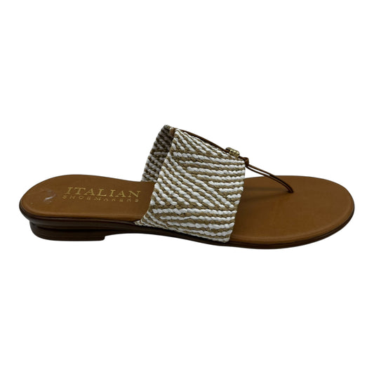 SANDALS FLIP FLOPS by ITALIAN SHOEMAKERS In TAN, Size: 9.5