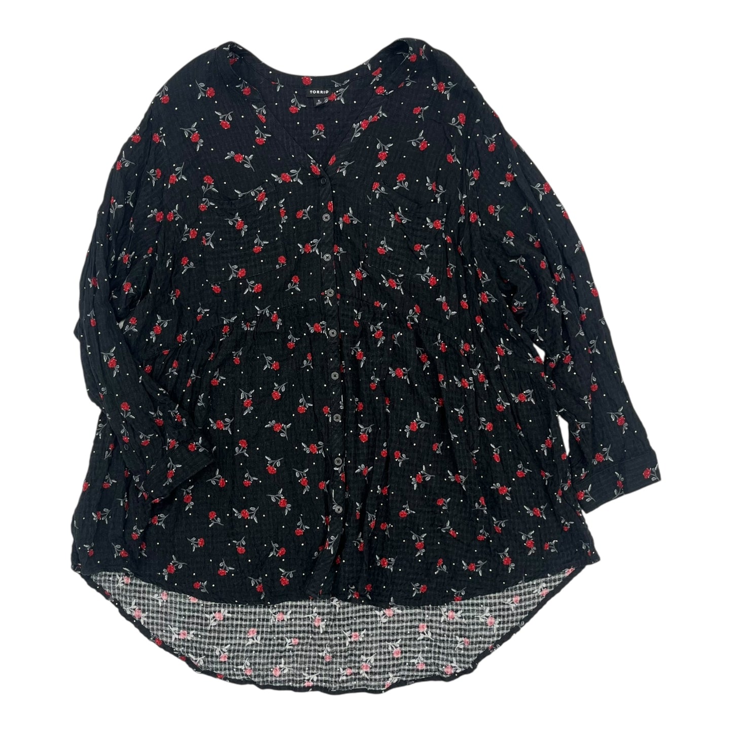 Tunic Ls By Torrid In Black & Red, Size:4X