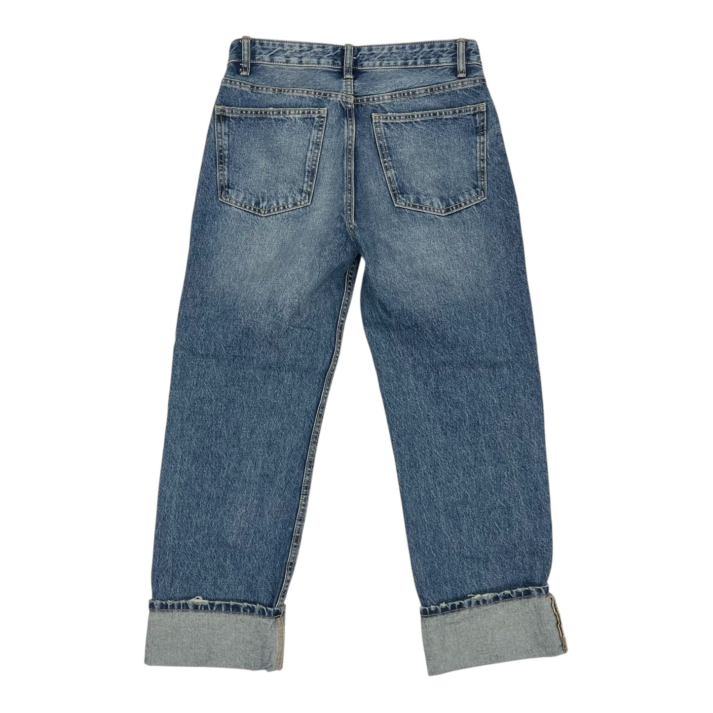 Jeans Straight By Zara In Blue Denim, Size:6