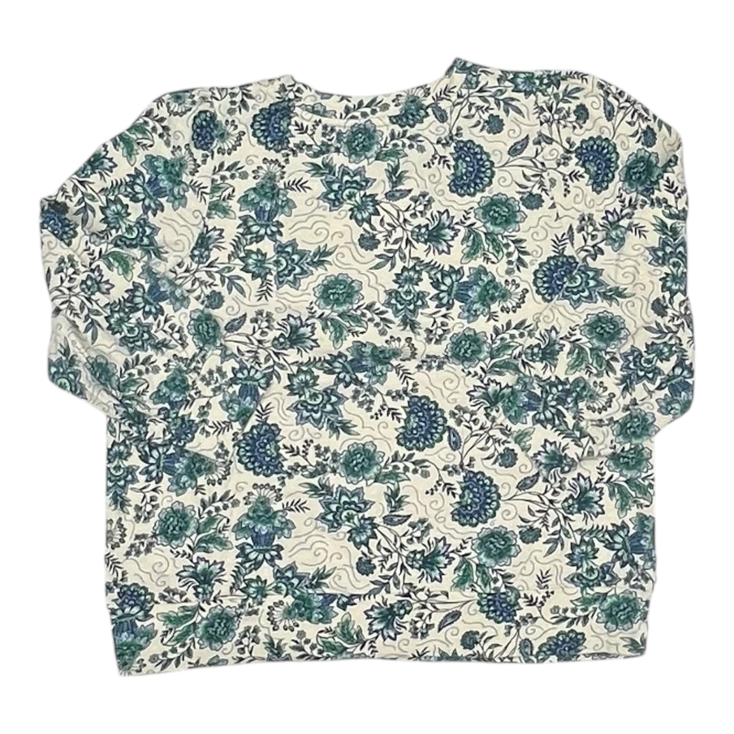 Top Ls By Loft In Cream & Green, Size:L