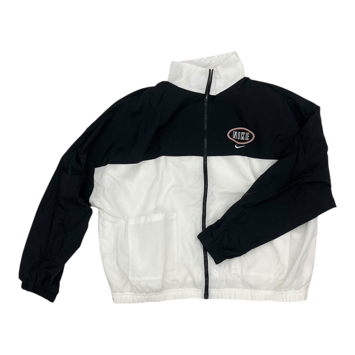 Athletic Jacket By Nike In Black & White, Size:Xl