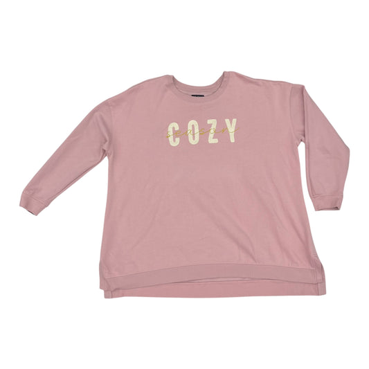 Sweatshirt Crewneck By Lane Bryant In Pink, Size:4X