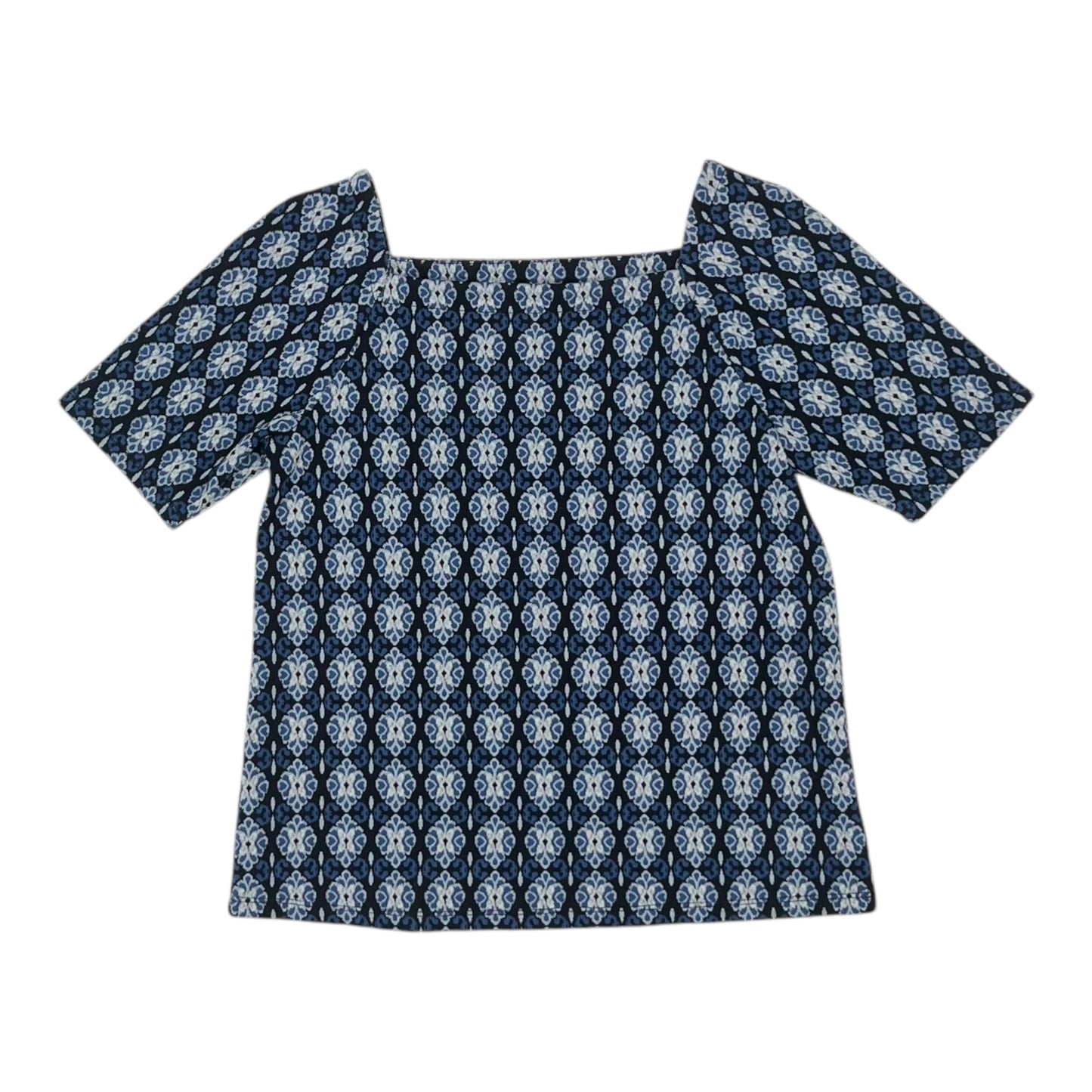 Blouse 3/4 Sleeve By Loft In Black & Blue, Size:Xs