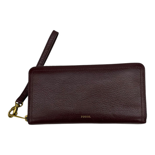 Wallet Leather By Fossil In Red, Size:Large