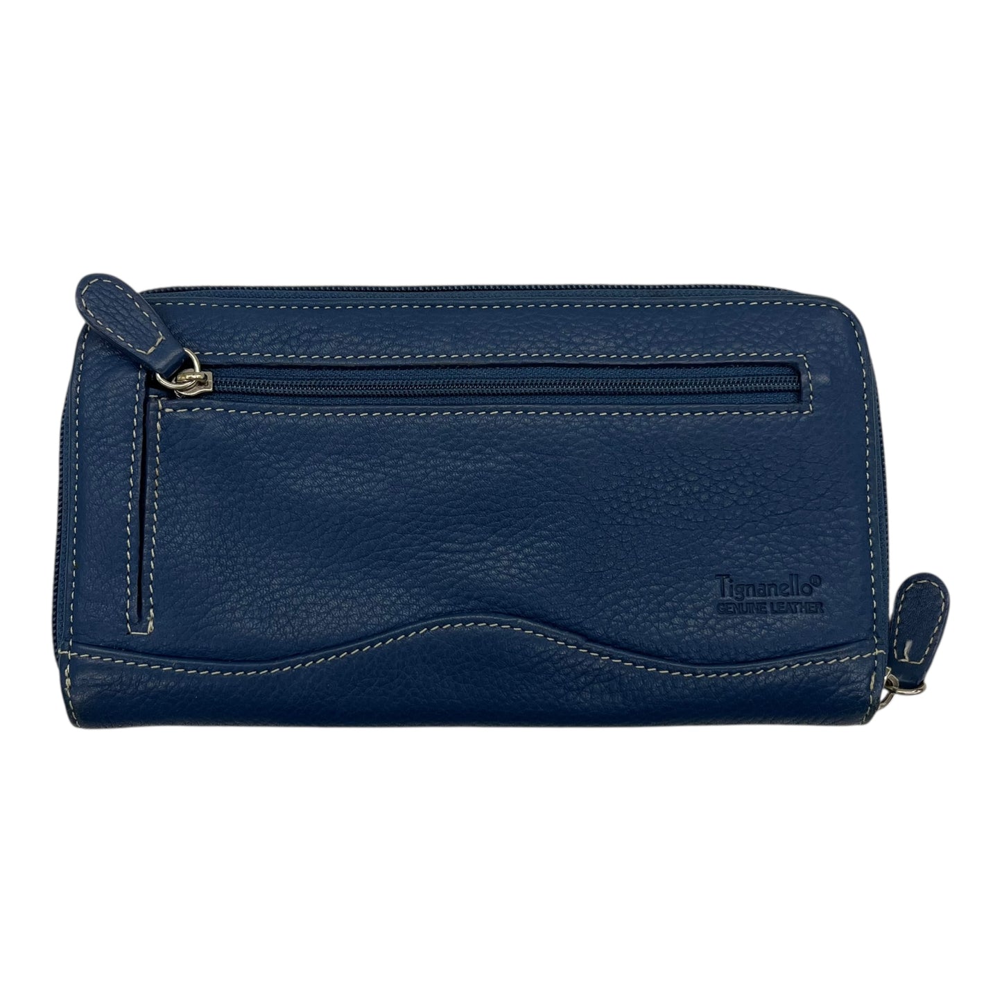 Wallet Leather By Clothes Mentor In Navy, Size:Medium