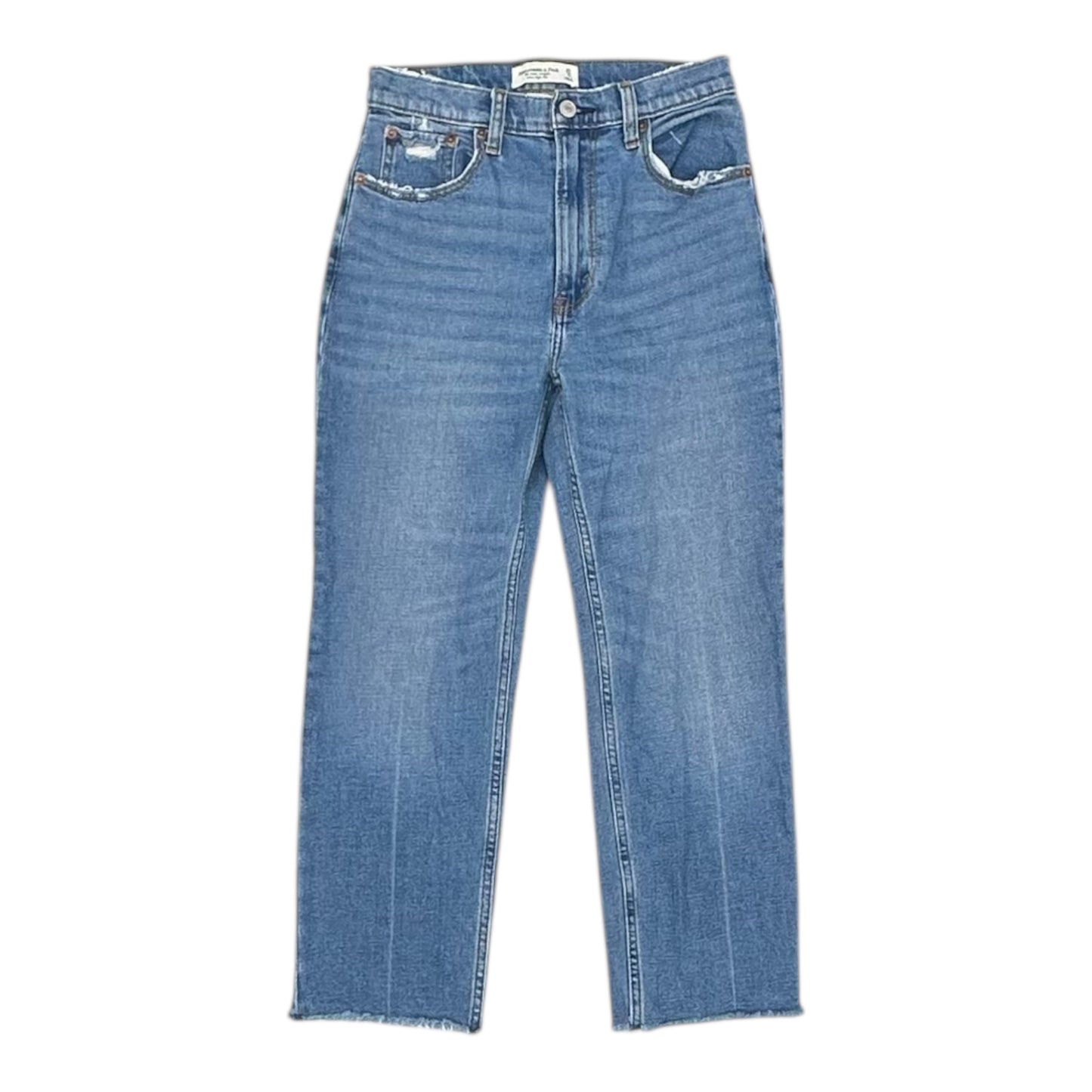 Jeans Straight By Abercrombie And Fitch In Blue Denim, Size:4