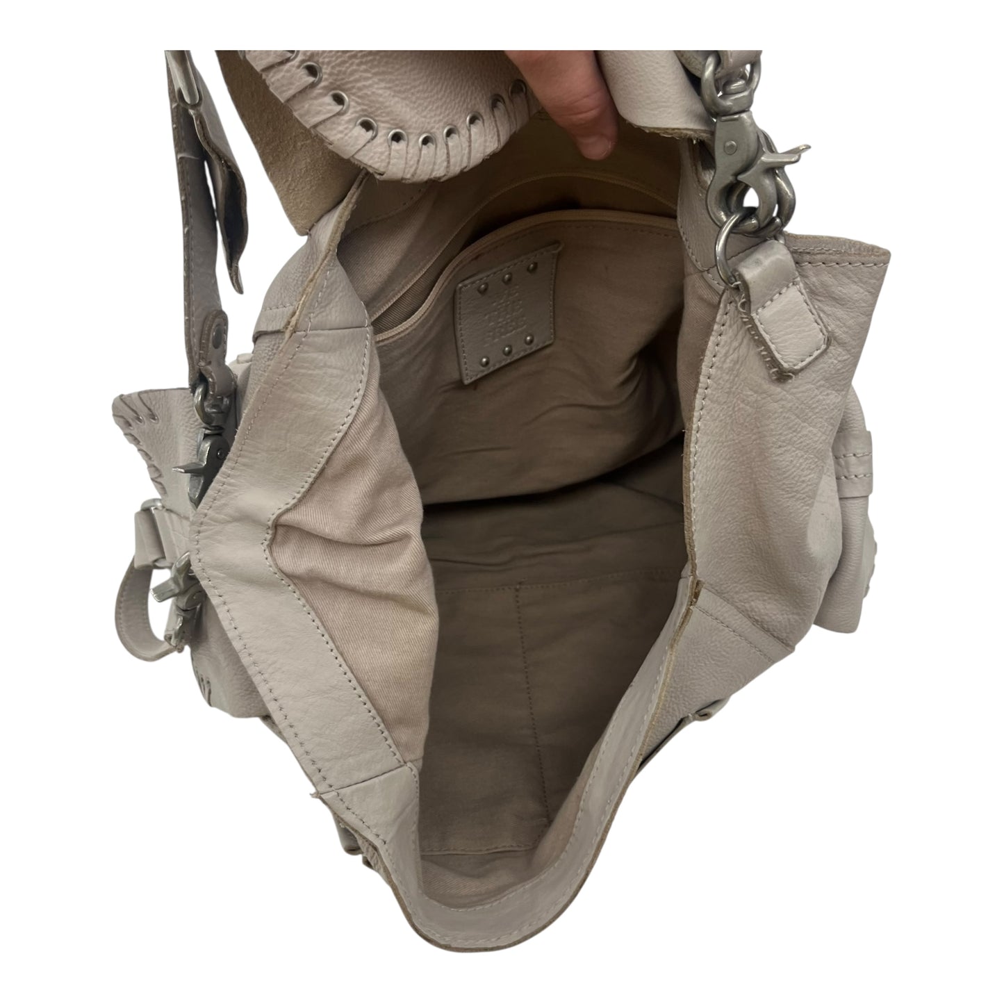 Handbag Leather By We The Free In Grey, Size:Medium