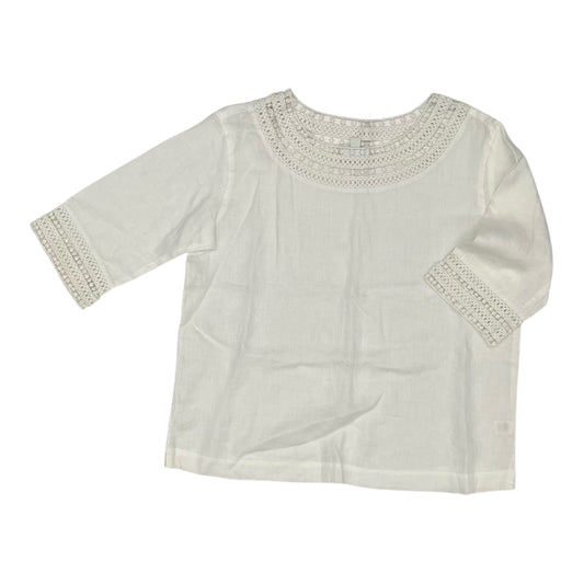Blouse 3/4 Sleeve By J. Jill In White, Size:S
