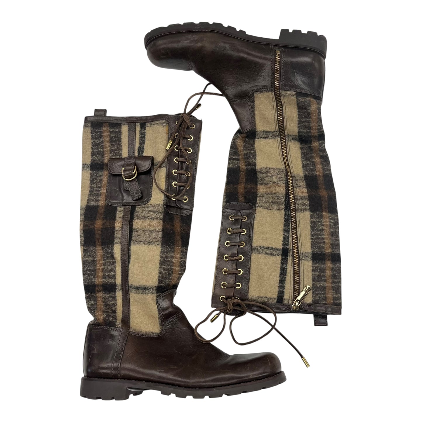 Boots Designer By Tory Burch In Brown, Size:8.5