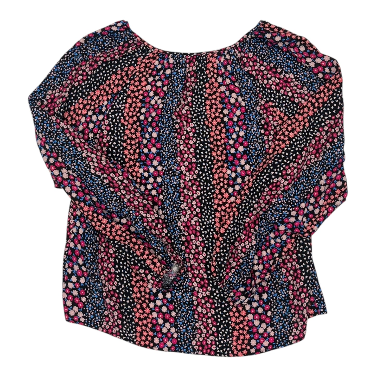 Blouse Ls By Clothes Mentor In Floral Print, Size:L