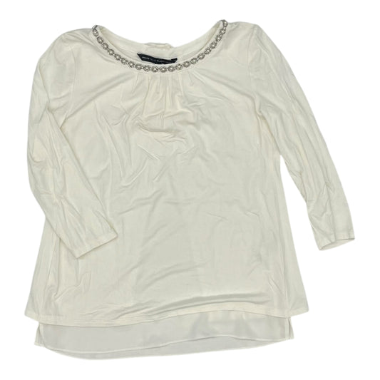 Top 3/4 Sleeve By White House Black Market In Cream, Size:Xs