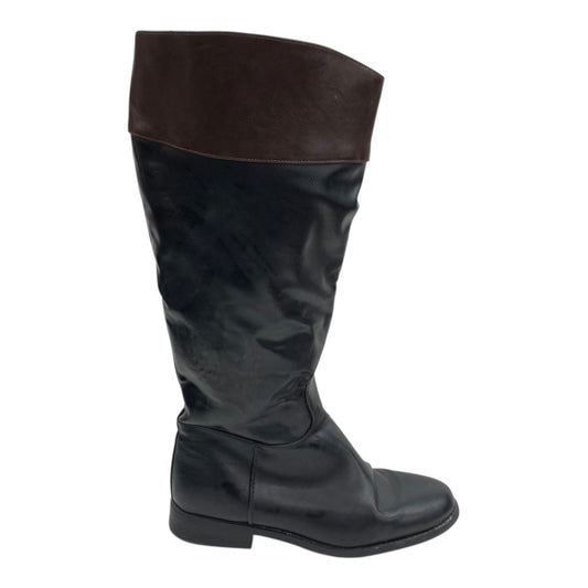 Boots Knee Flats By Just Fab In Black & Brown, Size:9