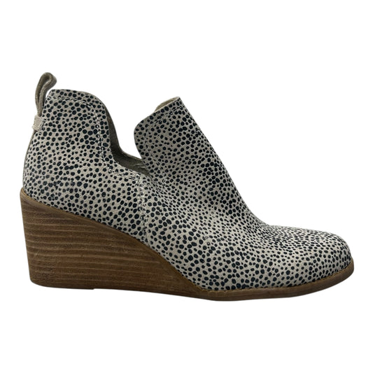 Boots Ankle Heels By Toms In Black & Cream, Size:8.5