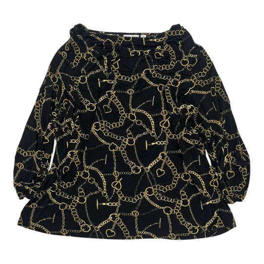 Blouse 3/4 Sleeve By Susan Graver In Black, Size:3X
