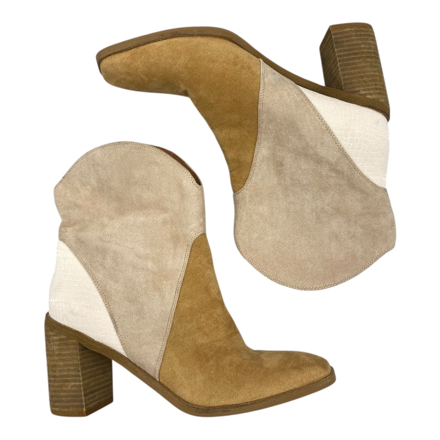 Boots Ankle Heels By Coconuts In Tan, Size:10