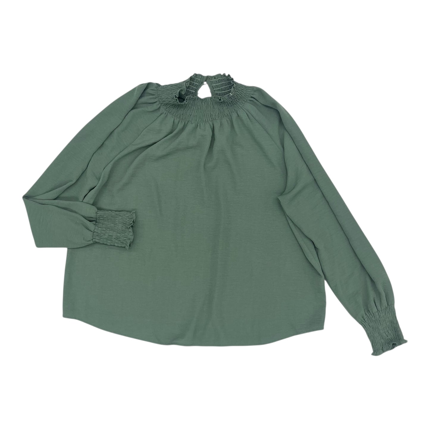 Blouse Ls By Nine West In Green, Size:Xl