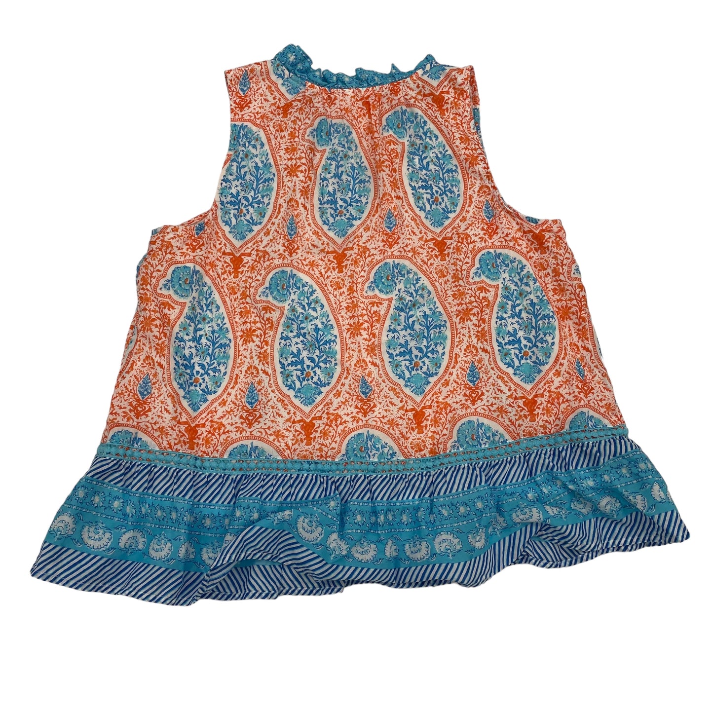 BLUE & ORANGE TOP SLEEVELESS by CROWN AND IVY Size:M