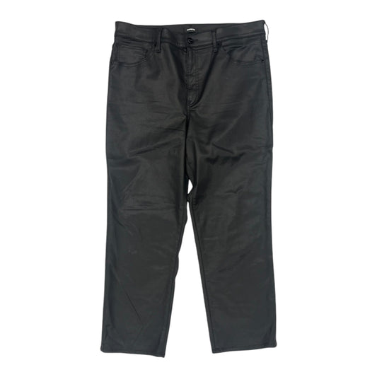Jeans Straight By Express In Black Denim, Size:14