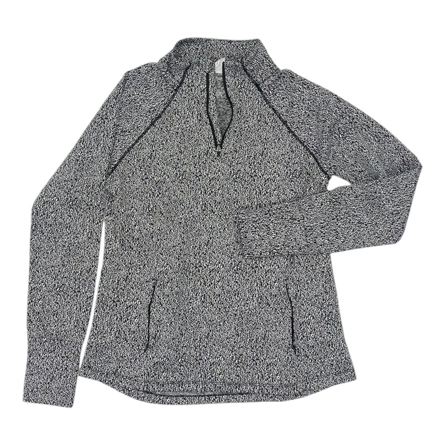 Athletic Top Ls Collar By Avia In Black & White, Size:M