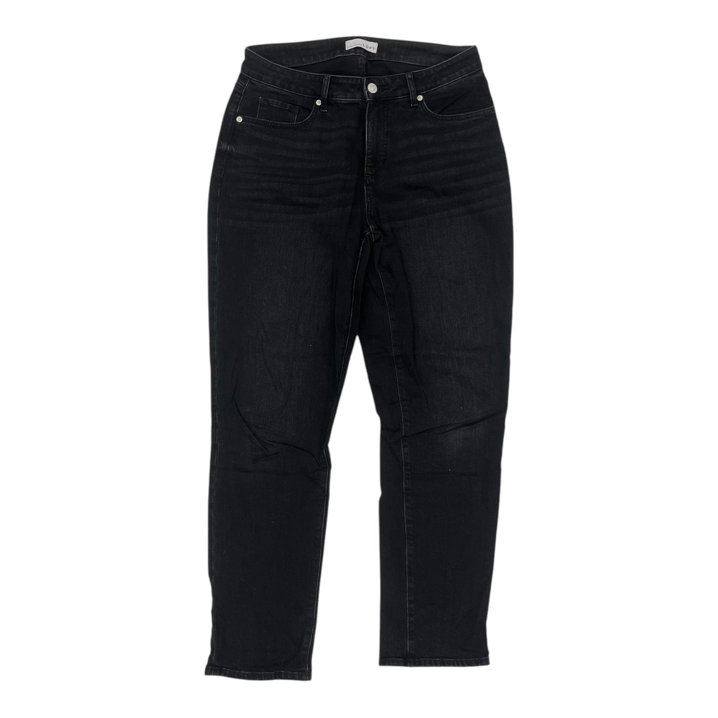 Jeans Boyfriend By Loft In Black Denim, Size:6