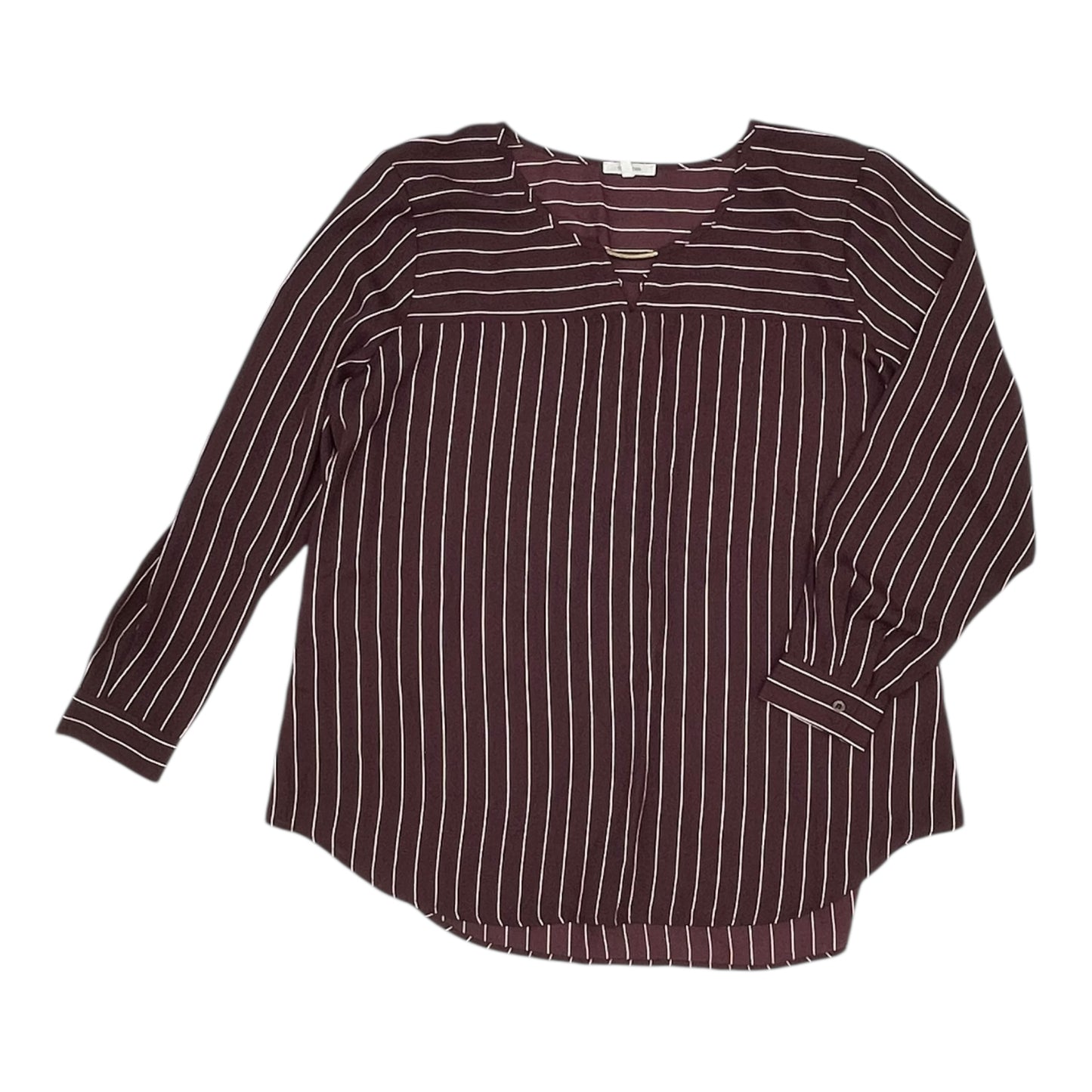 Blouse Ls By Maurices In Red, Size:2X