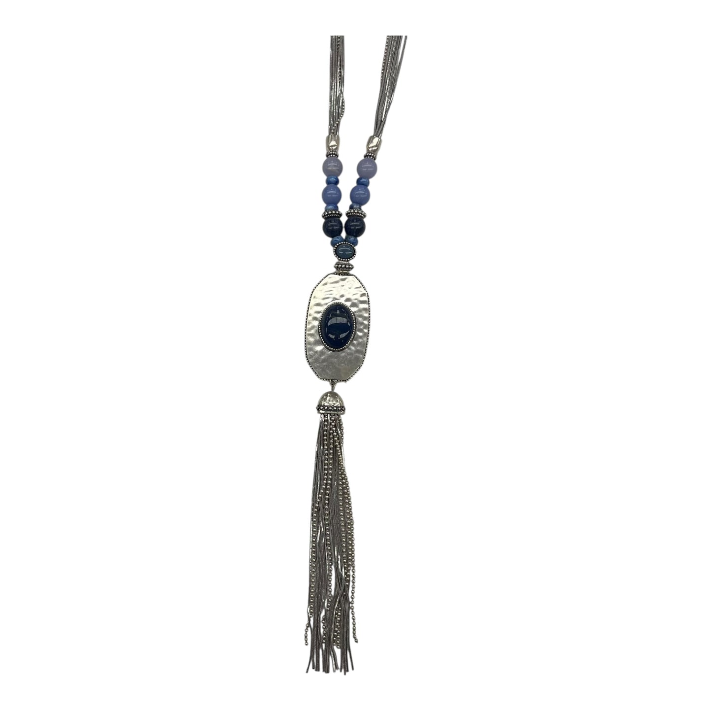 Necklace Statement By Chicos In Blue & Silver