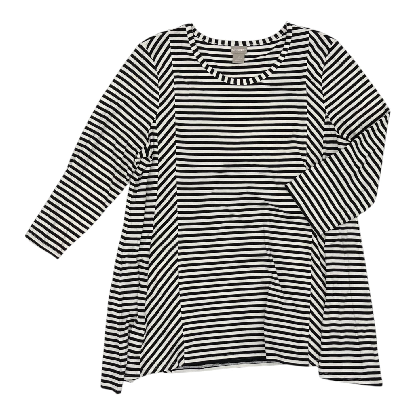 Top 3/4 Sleeve By Chicos In Black, Size:L