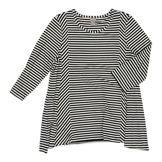 Top 3/4 Sleeve By Chicos In Black, Size:L