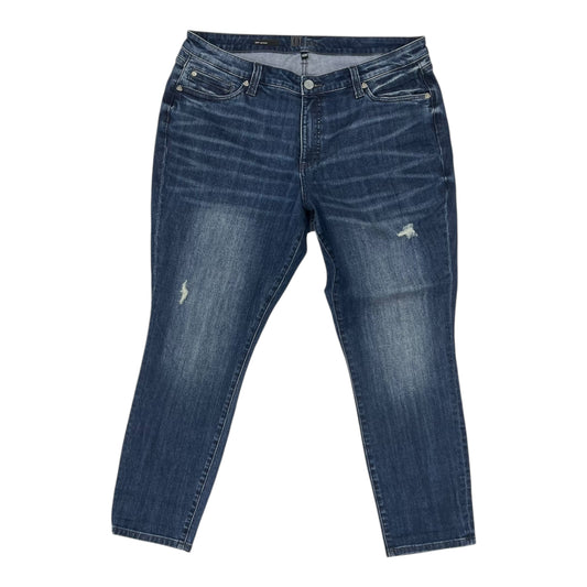 Jeans Straight By Kut In Blue Denim, Size:14